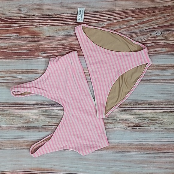 Old Navy Terry Cloth Pink Stripe Bikini - Picture 1 of 7